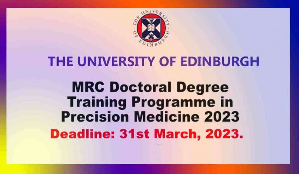 MRC Doctoral Degree In Precision Medicine Training Programme In UK ...