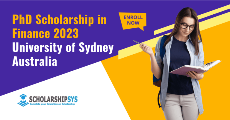 PhD Scholarship in Finance 2023, University of Sydney